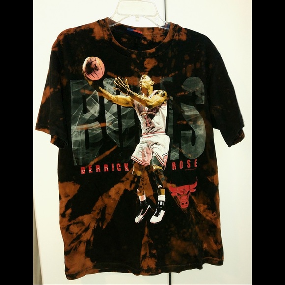 NBA Bulls Derrick Rose Tie Dye T-Shirt - Picture 2 of 7